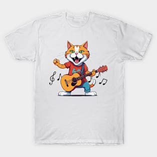 Cute Cat Guitar T-Shirt